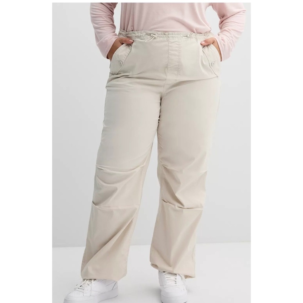 SO Goods For Life Womens High Rise Parachute Jogger Pants Shy Gray 2X NWT